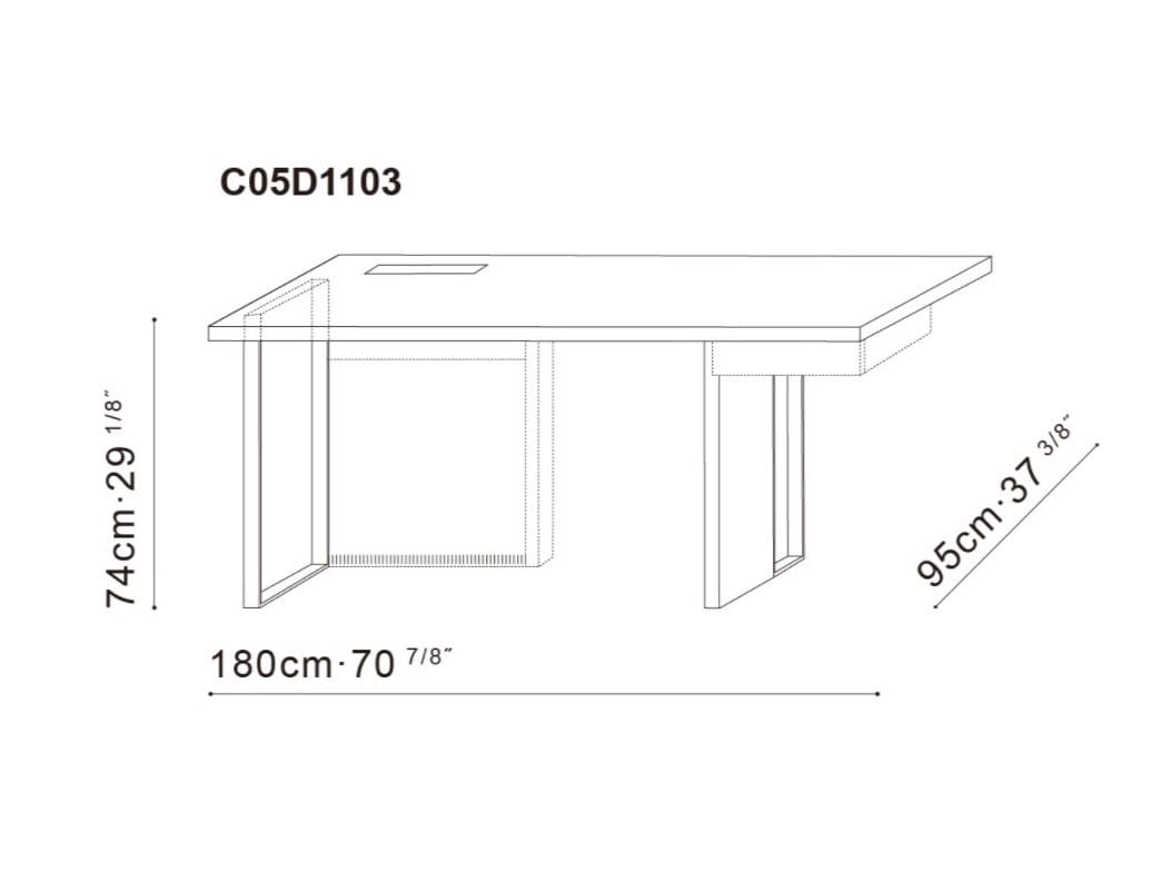 Деревянный шпон исполнительный стол с ящиками CAMERICH TIME ARCH-00052468 - Вид №3