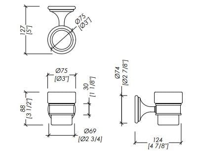 Керамический настенный держатель зубной щетки Devon&Devon Kalos ARCH-00149609 - Вид №1