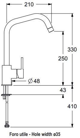 GUGLIELMI Кухонный смеситель, однорычажный, с поворотным изливом Sprint one Fgos68915 - Вид №1