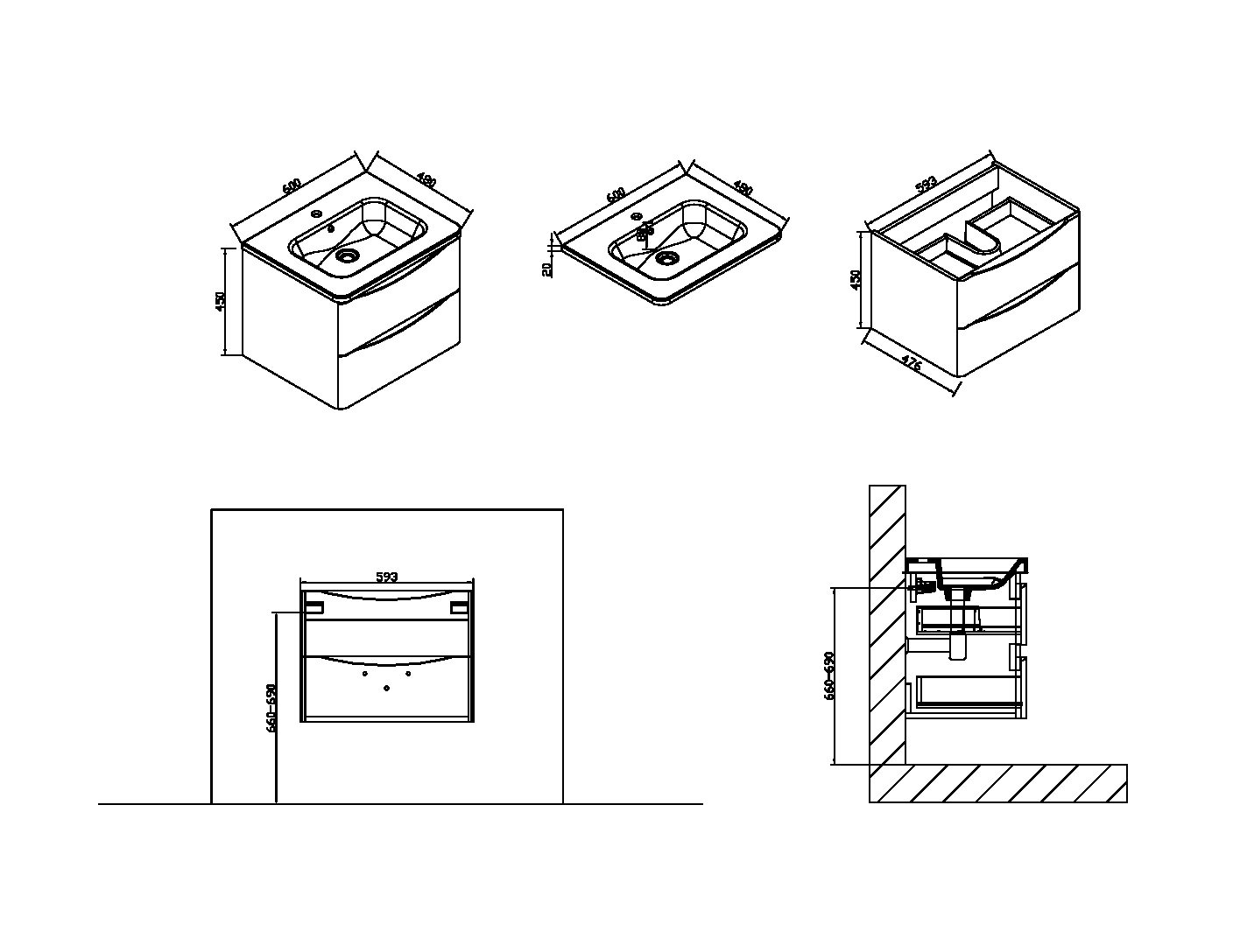 VMC-1R600WO База под раковину Vincea Roberta Santreyd - Вид №6