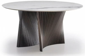 Natisa Круглый керамический стол и основание из ясеня