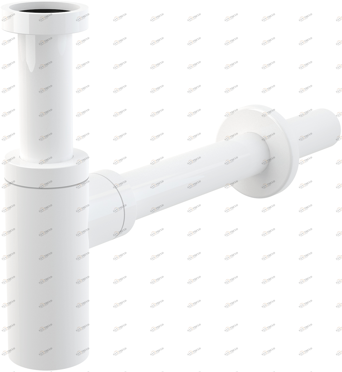 Сифон для умывальника DN32 DESIGN цельнометаллический, круглый, белый ALCAPLAST A400B