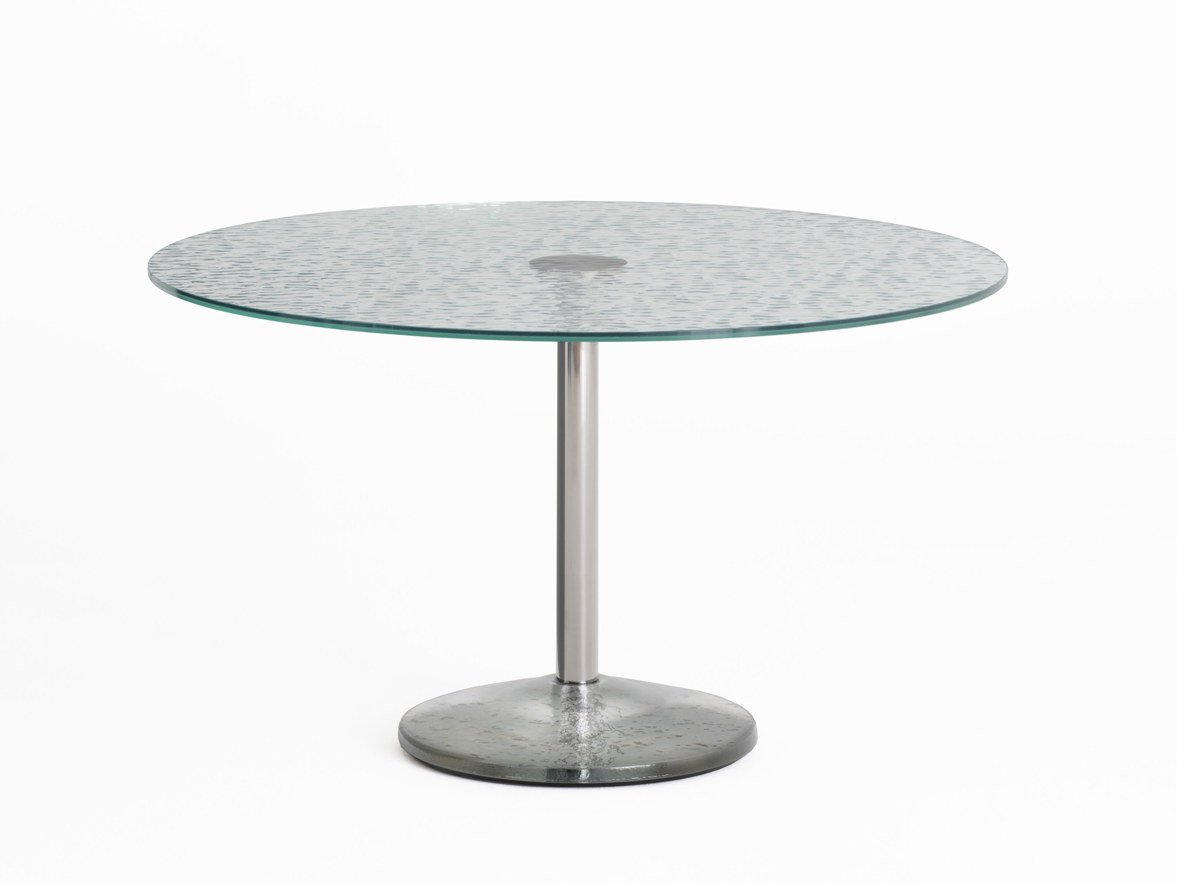 Круглый стол из нержавеющей стали и хрусталя Glas Italia счетчик веса ARCH-00033459