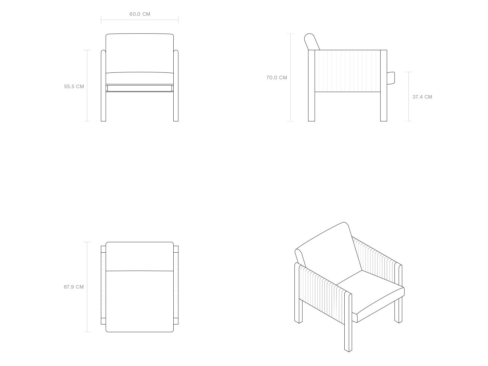 Тканевое кресло с подлокотниками Phantom Hands Niwar ARCH-00150328 - Вид №5