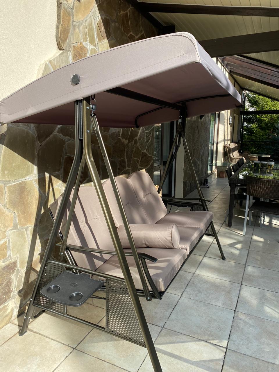 Качели садовые трехместные 195х198 см бежевые Garden Way Z003 GARDEN WAY  00-3885118 Бежевый  - Вид №5