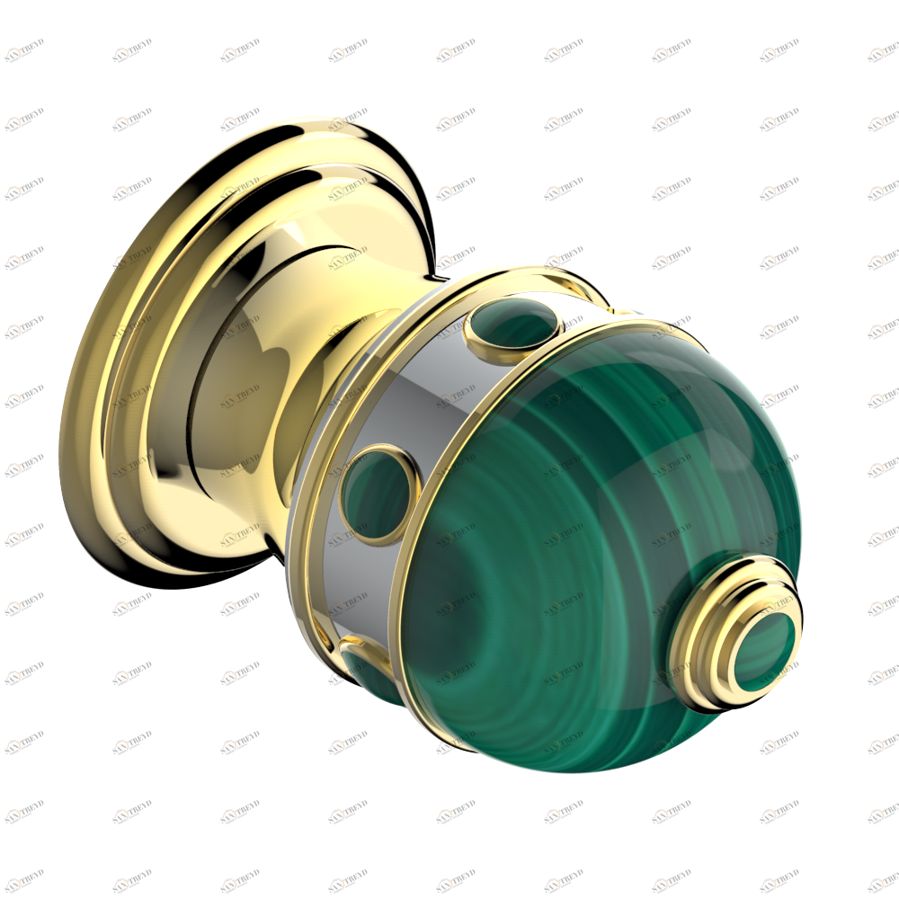 A1V-30B Маховик для встраиваемого в стену вентиля Thg-paris Sully с малахитом Хром/золото A1V 30B CAT.A