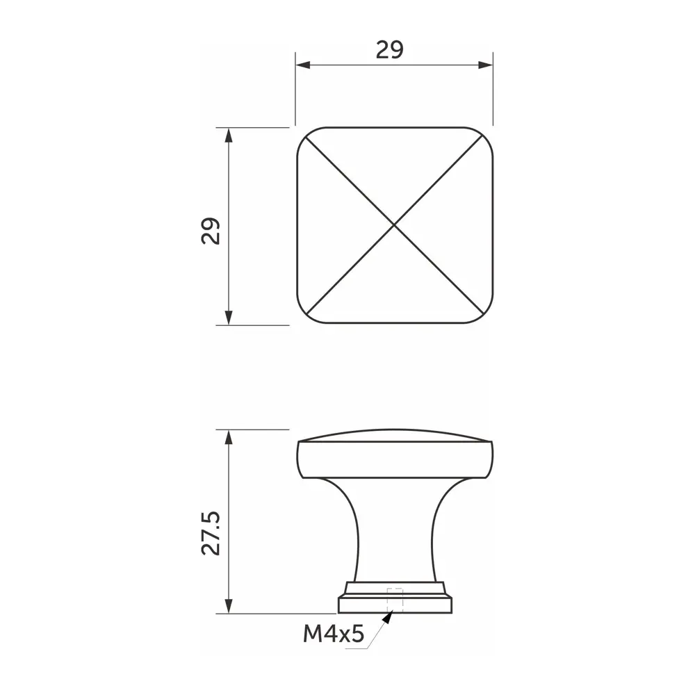 Мебельная ручка-кнопка KONSENSA Тея 2.9x2.75x2.9 мм золотая 89449605 STLM-2064754  - Вид №5