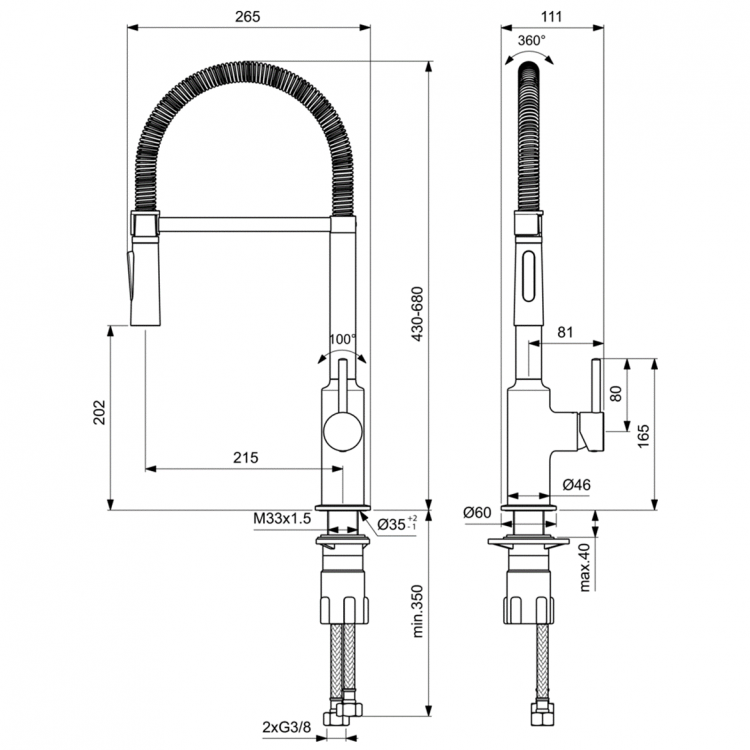 BC302AA Cмеситель для кухонной мойки Ideal Standard CERALOOK - Вид №3