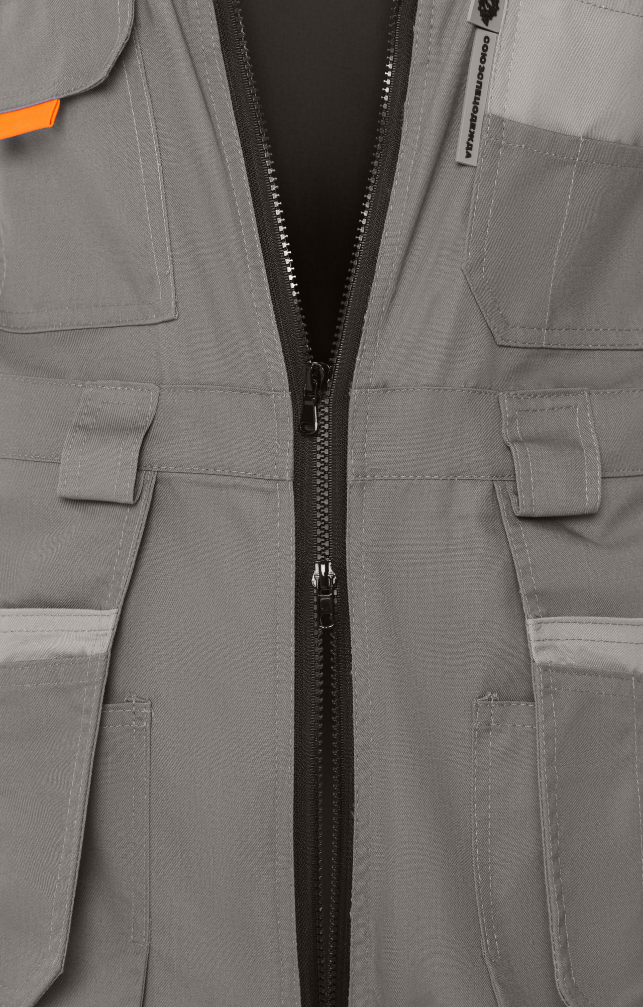 65653 Полукомбинезон "Профессионал" темно-серый  Летняя спецодежда  размер 64-66/170-176  - Вид №3