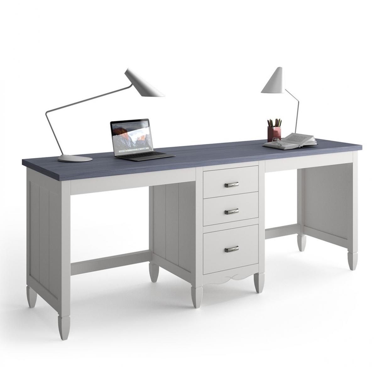 090208 Письменный стол 180-210 cm тумба по центру Grupo Seys Amberes Santreyd  - Вид №2