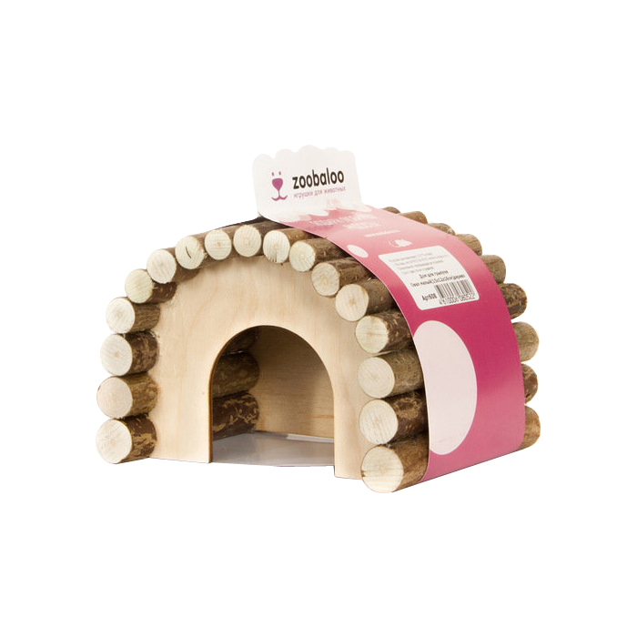ПР0047025 Домик для грызунов дерево овал малый 13х10х10см ZOOBALOO 