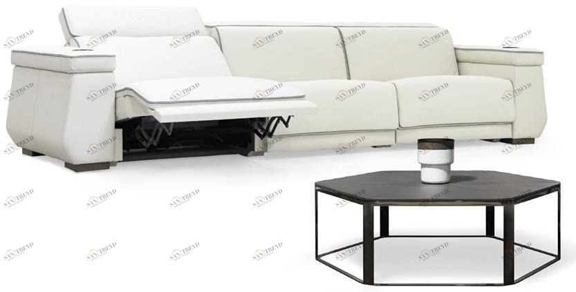 Tonino Lamborghini Casa Диван из оленьей кожи с шезлонгом с электроприводом Loewe sun-id-1440010