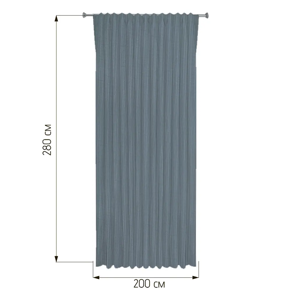 WITERRA Штора на ленте с полосками 200x280 см зеленый 89427503 STLM-1572628 - Вид №2