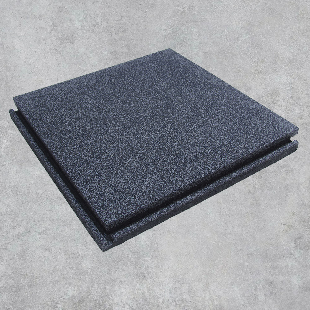 Плитка с соединением "Язык-паз" серая. Резиновое покрытие ЭКОПРОФИТ ПСЕ001