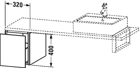 LC583001414 L-Cube Шкафчик для консоли Терра, декор Duravit - Вид №1