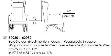 Giorgetti Кресло Wing из кожи с подлокотниками Mobius sun-id-1345546 - Вид №6
