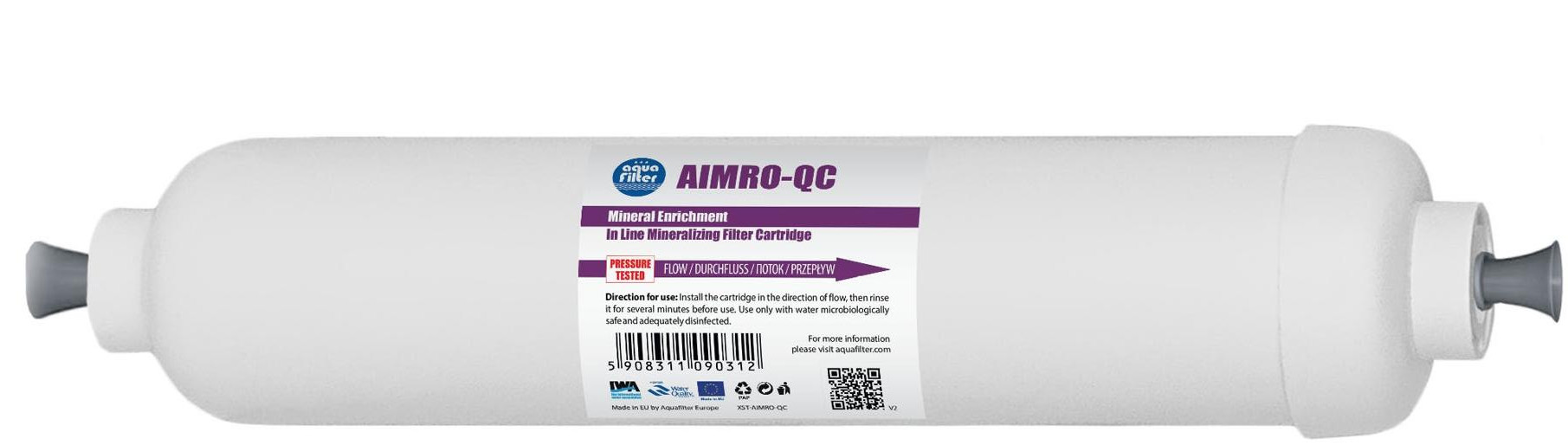 Линейный минерализатор для систем обратного осмоса. Быстроразъёмное соединение Aquafilter AIMRO-QC, 716 