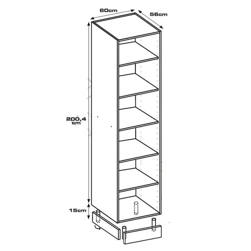 Колонка напольная 60x200x56 см, ЛДСП, цвет белый 13252207 STLM-2194297 DELINIA  - Вид №5