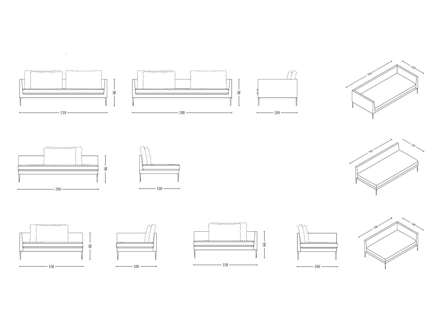 3-местный тканевый диван COR Pilotis ARCH-00153069 - Вид №7