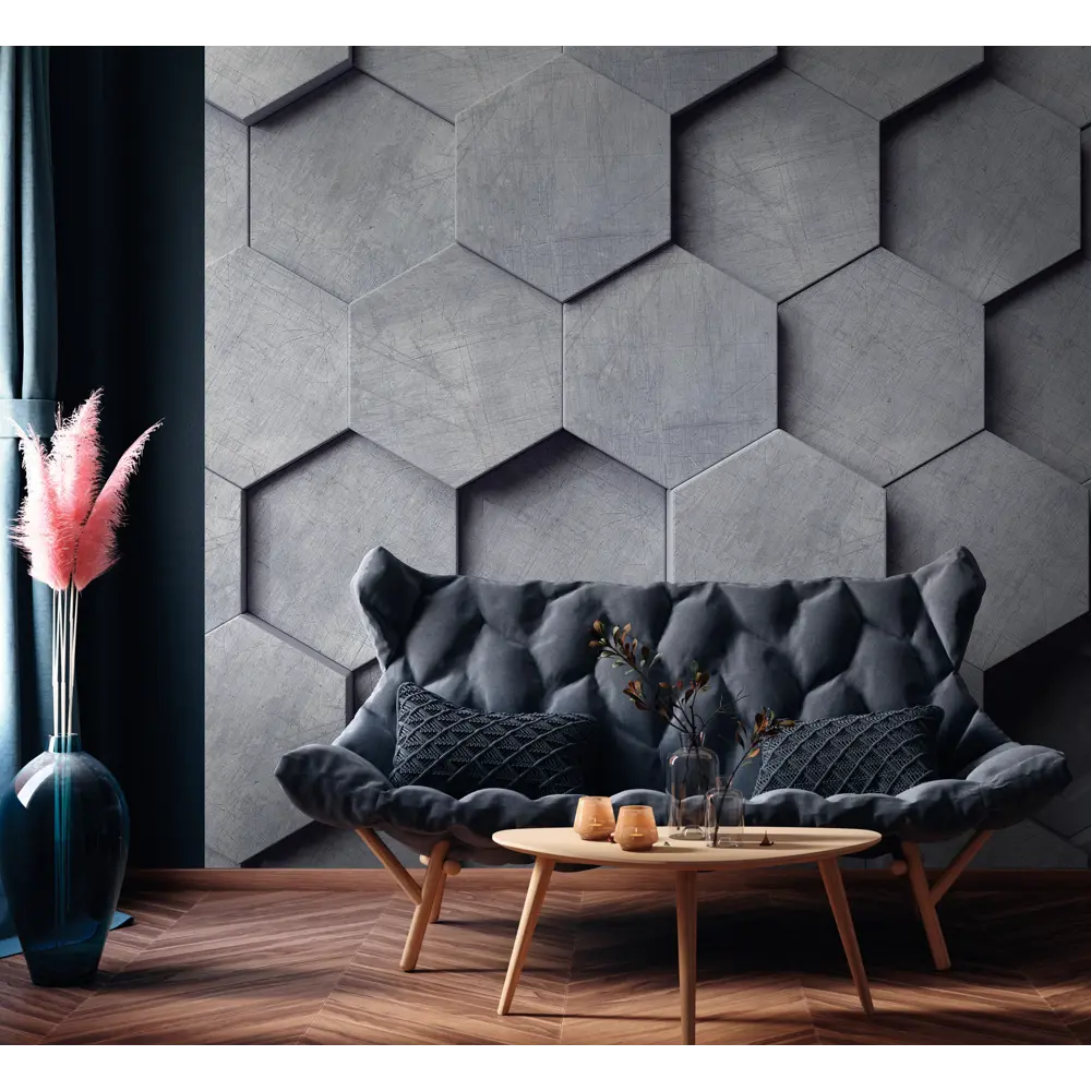 Фотообои Бетонная мозаика флизелиновые, 300x270 см, L13-263 FBRUSH 3D FLIZART STLM-2211420 - Вид №1