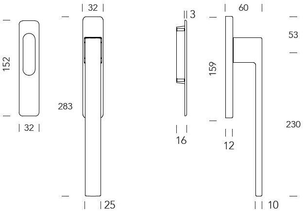 Reguitti Одинарная ручка для подъемно-раздвижных дверей Q-arte A124mdq01** - Вид №4