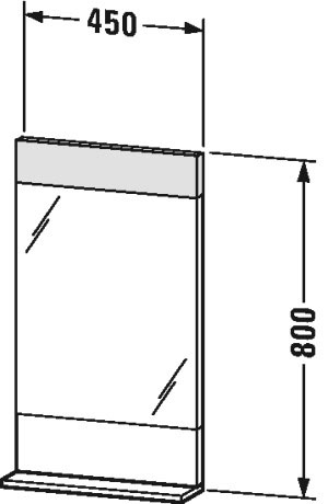 VE751003838 Vero Зеркало с полочкой внизу Доломитово-серый глянцевый лак Duravit - Вид №2