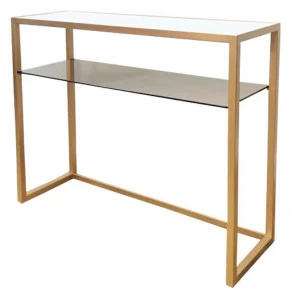 Консоль белая на золотых ножках с мраморной столешницей и стеклянной полкой FOR MISS  263963 Белый;золото;прозрачный