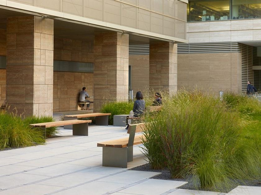 URBIDERMIS Скамья из массива дерева со спинкой Bancal sun-id-1376500 - Вид №2