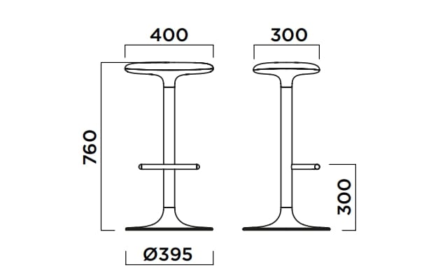 Высокий стальной стул с подставкой для ног и встроенной подушкой Infiniti Flink ARCH-00111841 - Вид №5