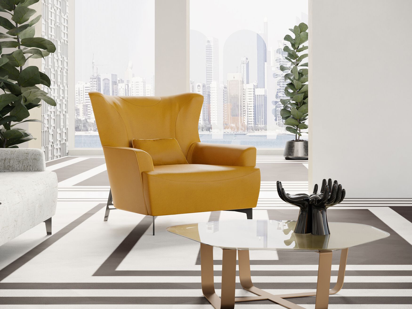 Кожаное кресло с подлокотниками Borzalino ARCH-00038704 - Вид №2