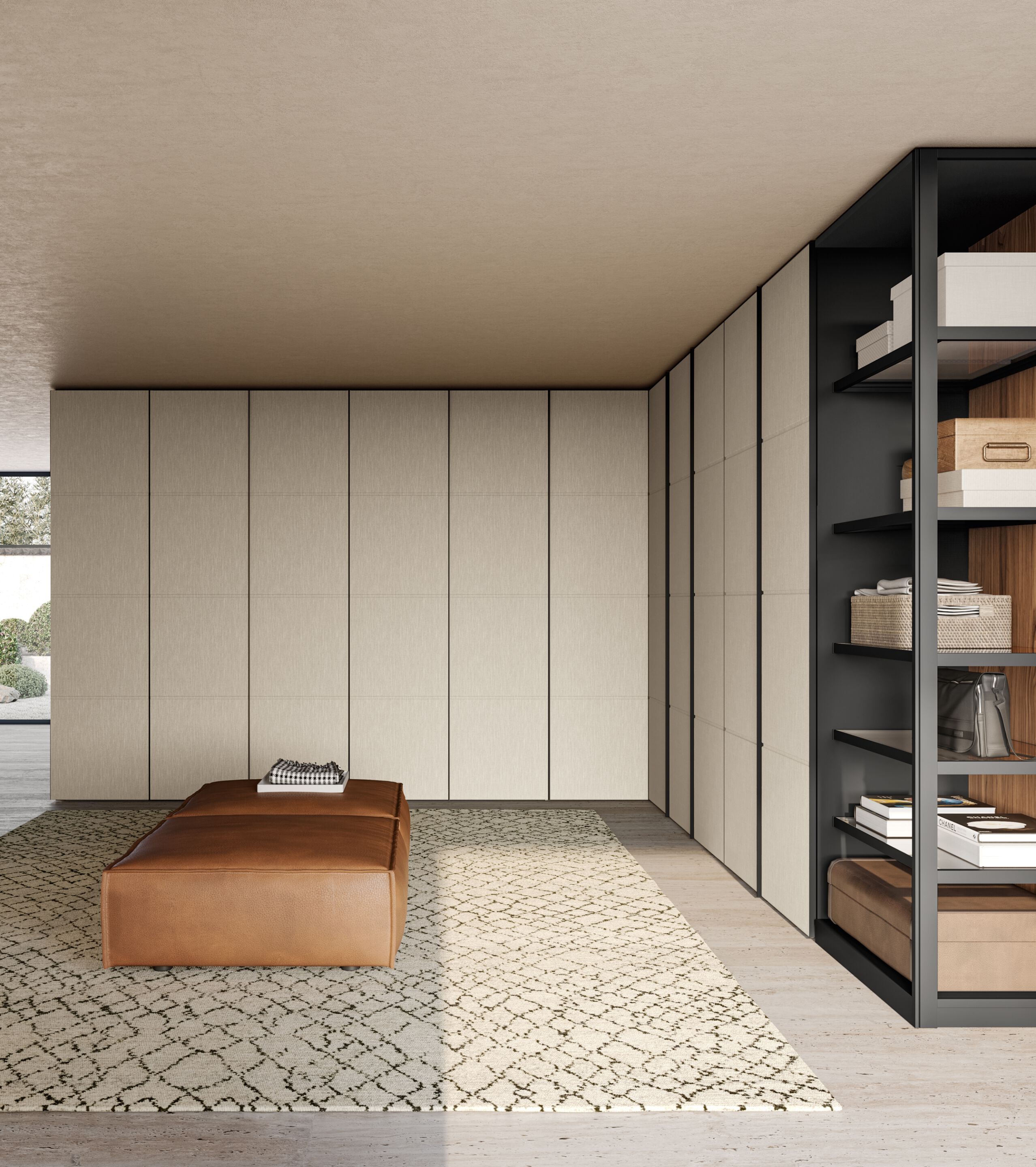 Секционный шкаф с распашной дверью из ткани или искусственной кожи Dall'Agnese Wardrobe Collection ARCH-00101841 - Вид №1