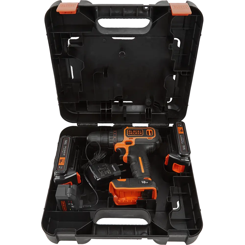 Дрель-шуруповёрт Black&Decker BDCDC18KB-QW, 18В Li-Ion 2x1.5Ач 19335491 STLM-2003175 BLACK + DECKER  - Вид №5