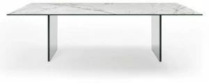 Reflex Прямоугольный обеденный стол из стеклянного мрамора Monolite