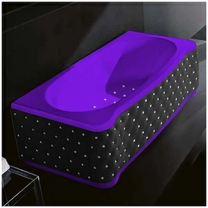 Ванна Gruppo treesse New Classic Young STA-V674C-DX-KCS-F фиолетовая с аэромассажем прямоугольная правая чёрная кожа кристаллы сваровски