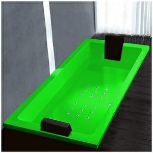 Ванна Gruppo treesse Quadra 199 V073C-DX-ZE зелёная с аэромассажем прямоугольная встроенная правая
