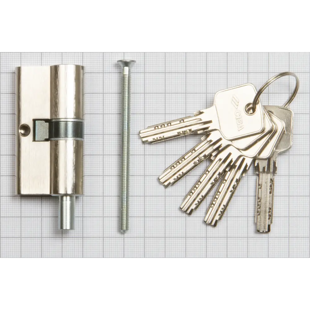 Цилиндр Cisa Astral ОА312-07.12, 30x30 мм, ключ/шток, цвет никель, без вертушки STLM-2046406 - Вид №2