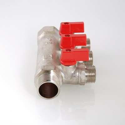 VTc.580.N.0503 Коллектор с отсекающими кранами Valtec 3/4", 3 х 1/2"  - Вид №6