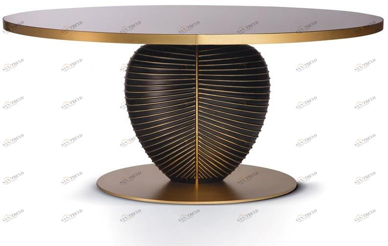 Paolo Castelli Круглый стол из дерева и лакированного стекла sun-id-1457787