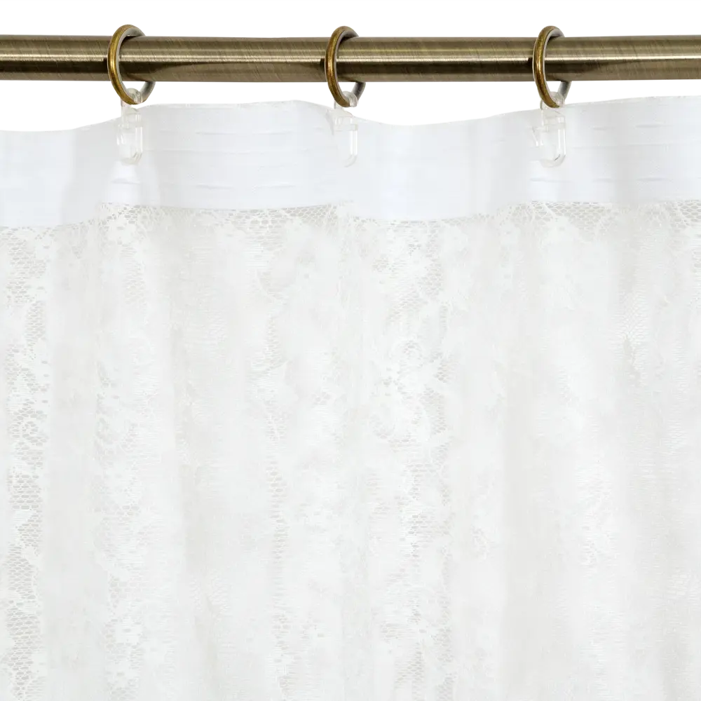 Тюль на ленте «Ажур» 250х260 см полиэстер цветы цвет экрю AMORE MIO STLM-2159780 - Вид №6