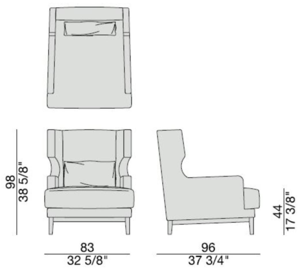 Porada Кресло Bergere обитое тканью Iron sun-id-1442841 - Вид №1