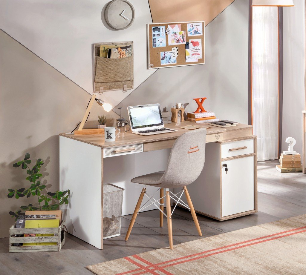 Письменный стол белый с ящиками Dynamic CILEK DYNAMIC 00-3832428 Белый;бежевый Santreyd  - Вид №2