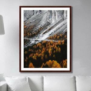 Фотокартина в раме 130х102 см Snowy mountains КАРТИНЫ В КВАРТИРУ  264746 Белый;коричневый;черный;разноцветный