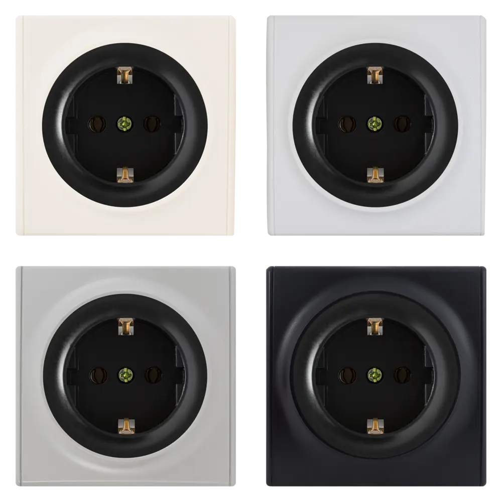 Розетка встраиваемая Onekey Florence с заземлением, цвет чёрный 82127005 STLM-2067996 ONEKEYELECTRO - Вид №1