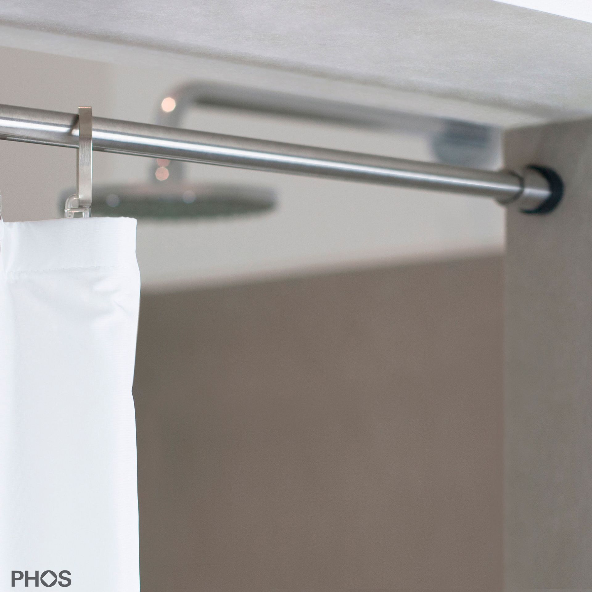 TKS20-1-S Стержень-зажим для занавесок для душа, 50 - 100 см. сделано, чтобы измерить. PHOS  - Вид №1