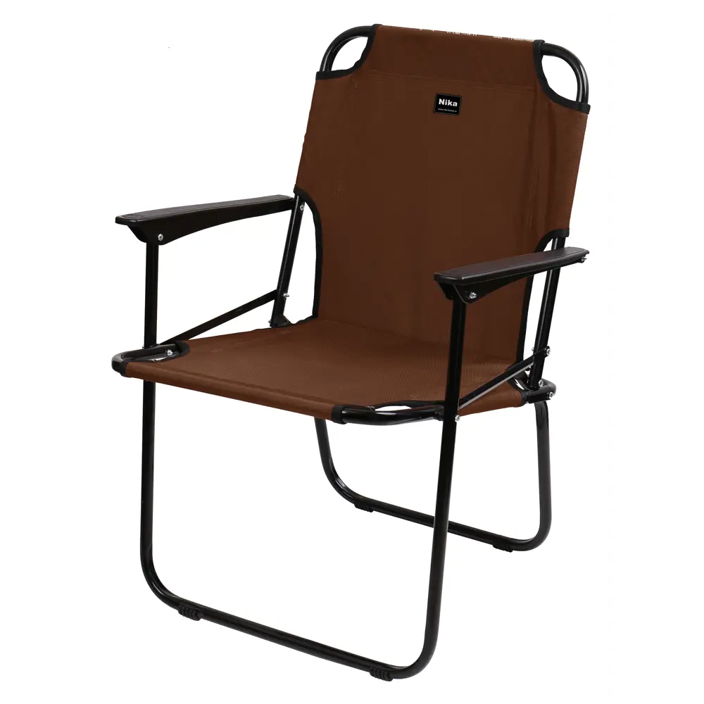 Кресло КС4-LM/К складной 58x60.5x75 сталь/полиэстер цвет коричневый Nika нет STLM-2072116