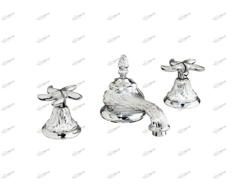 230701.B040.00 Раковина с тремя отверстиями и сливом click-clack Золото 24К Mestre Versailles