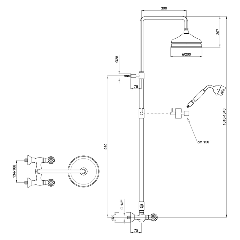 KA760405010 Душевая система Webert Karenina  - Вид №1