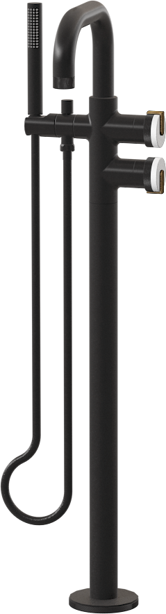 E-11557-R1WT-L1VBB-BK Смеситель напольный отдельностоящий (внешняя часть) GRAFF MOD+