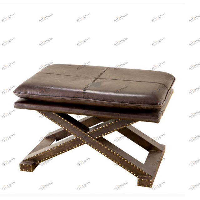 Пуфик кожаный коричневый Brookfield от Eichholtz EICHHOLTZ ДИЗАЙНЕРСКИЕ, EICHHOLTZ 061307 Коричневый 
