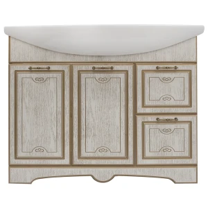 Тумба под раковину напольная «Луиза» 105 см цвет белое золото